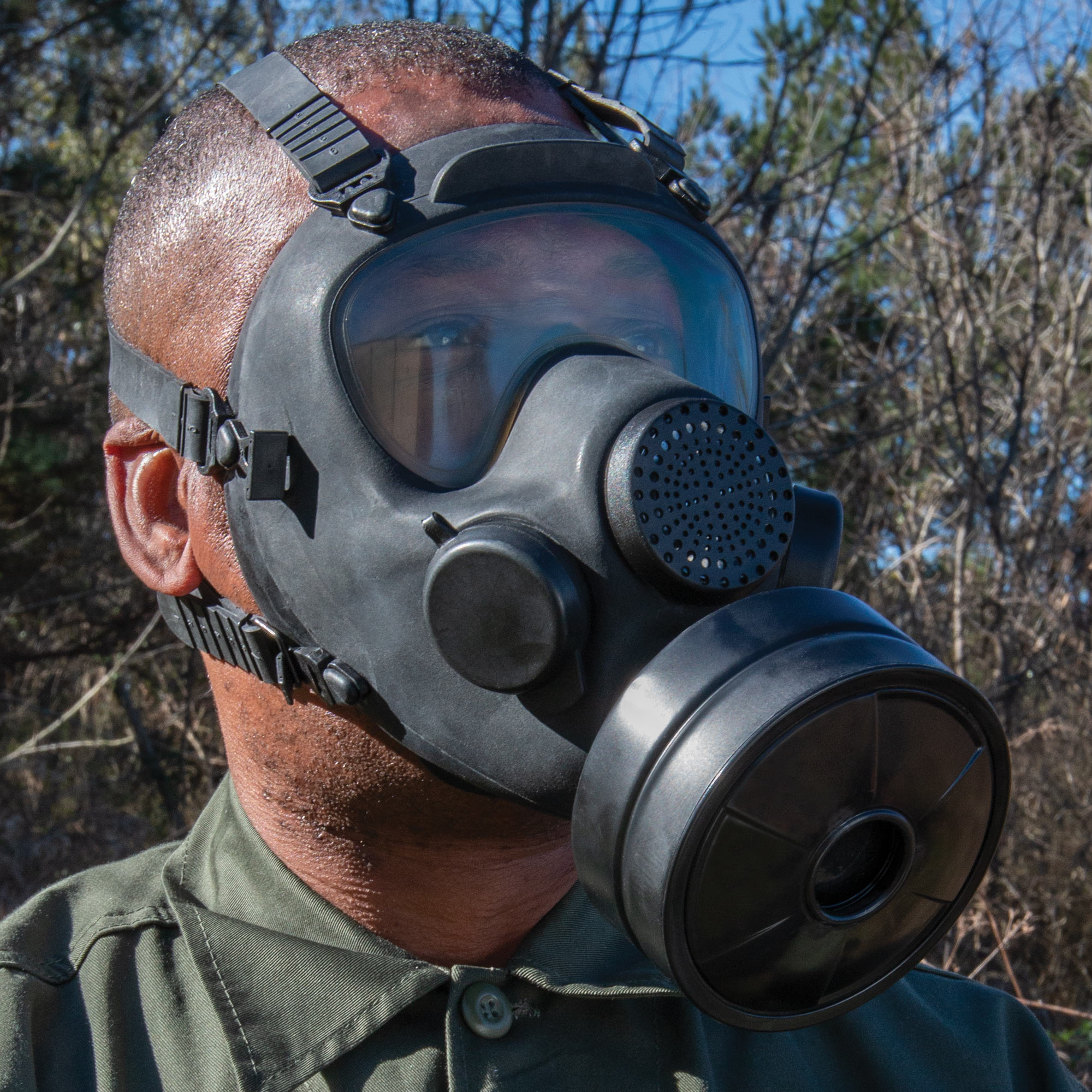big freaky black gas mask filter
